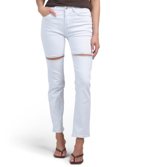 BEBE White Cut Out Jeans - Picture 1 of 2